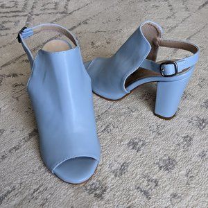 Vegan leather block heel